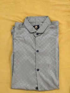 Men's Grey Textured Shirt