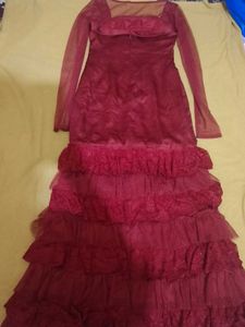 Elegant Pink Tiered Tulle Dress