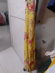 Beautiful Yellow Floral Print Saree
