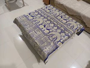 Elegant Blue &amp; Gold Brocade Pure Silk Saree