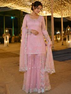 Elegant Pink Sharara Suit