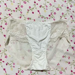 White Lace Trimmed Briefs