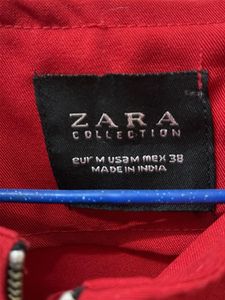 Chic Red Peplum Zip-Up Top