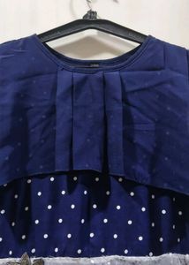 Elegant Navy Polka Dot Maxi Dress