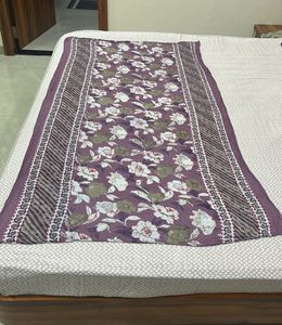 Floral Print Scarf - Purple-New