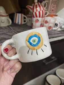 Handmade Evil Eye Cup and Saucer Set