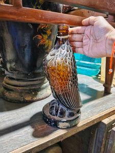 Vintage Glass Eagle Decanter Bottle