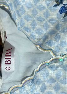Women’s Elegant Blue Floral Printed Straight Kurta