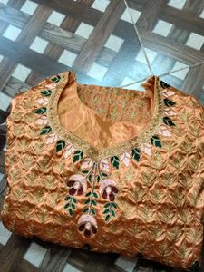 Elegant Orange Embroidered Lehenga Choli