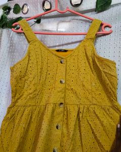Denim Pants &amp; Yellow Dress Set