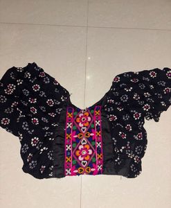 Embroidered Black Ethnic Navratri Blouse