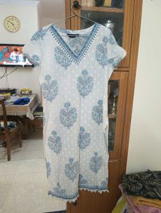 Beautiful Blue and White Kurta Set