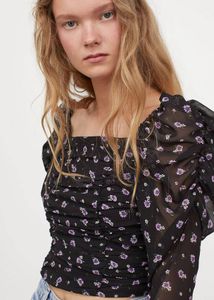H&M Floral Sheer Top