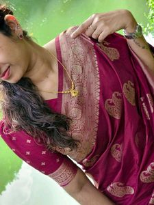 Elegant Maroon Banarasi Silk Saree