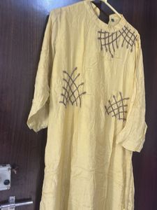 Yellow Embroidered Kurta