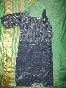Sparkling Sequin &amp; Velvet Gown