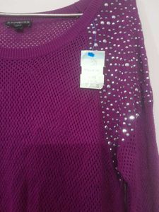Y2k Embellished Crochet Knit Top