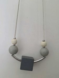 Modern Grey &amp; Black Pendant Necklace