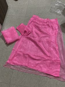 Pink Lehnga Choli Material
