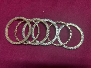 Set of 6 Sparkling Gold Bangles