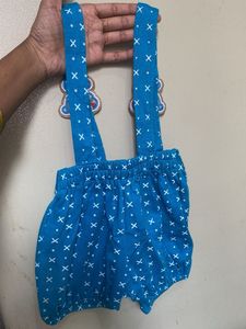 Cute Blue Baby Romper with Teddy Bears