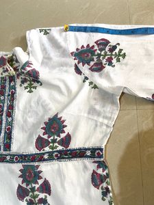 Anouk Printed White Churidar Dupatta Set
