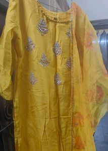 Yellow Kurta with Embellishments