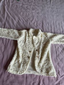Sparkling Star Print Faux Fur Jacket