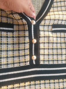 Korean Mini Plaid Knit Dress