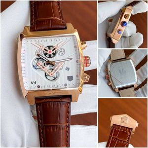 TAG Heuer V4 Watch - Rose Gold &amp; Brown Leather