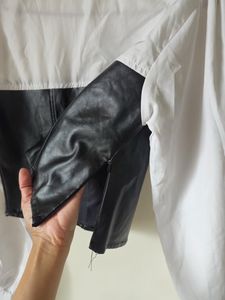 Women's White Shirt with Black Corset Top