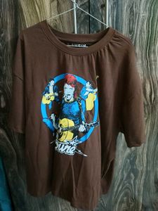 Brown Graphic Print T-Shirt from shein