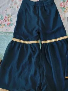 Stylish Teal Kurta Set with Gold Embellishments