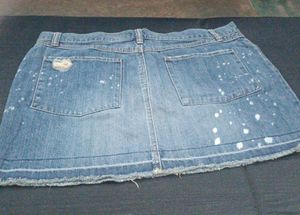Distressed Denim Mini Skirt