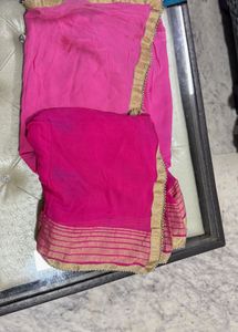 Pink &amp; Gold Saree