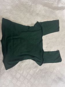 Stylish Dark Green Buttoned Top