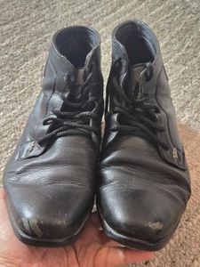 Lee Cooper Men's Black Leather High-Top Boots