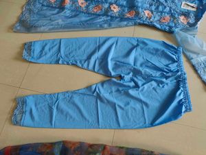 Elegant Blue Floral Embroidered Kurta Set