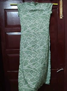 High neck Tropical Leaf Print kurta