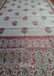 Orange Kurta Set with Floral Dupatta