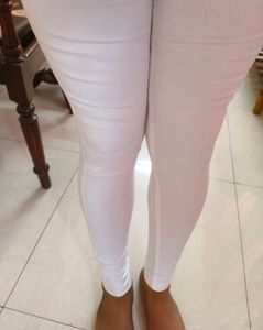 White High-Waisted Skinny Jeans
