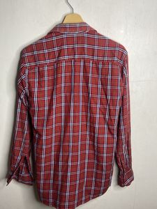 Men's Red Plaid Long Sleeve Shirt