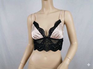 Lace Trim Satin Bralette