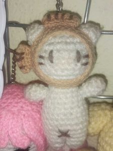 Crocheted Cat Keychain Charm