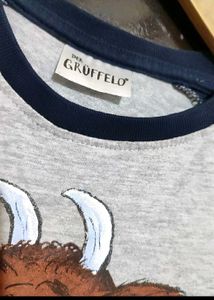 Grey Full Sleeves T-shirt For Baby Boy 3- 4 Year