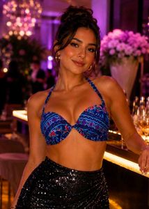 Boho Print Halter Bikini Top