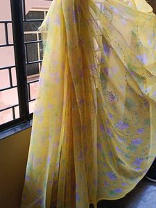 New Yellow beautiful saree
