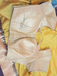 Yellow and coffeee colour Silk Saree
