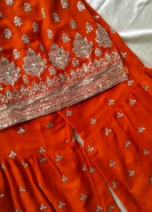Rust orange sharara set