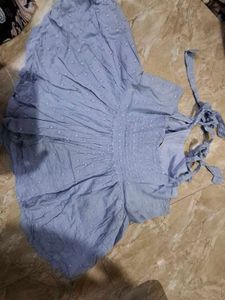 Cute Blue Swiss Dot Dress